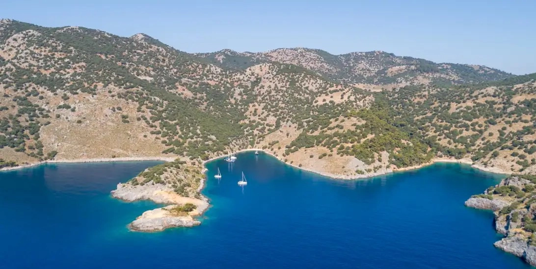 Aga Limani bay on the Fethiye to Marmaris cruise route