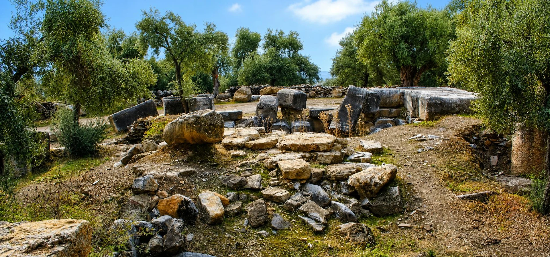 Akharaka ancient sanctuary archaeological remains near Salavatlı Aydın Türkiye