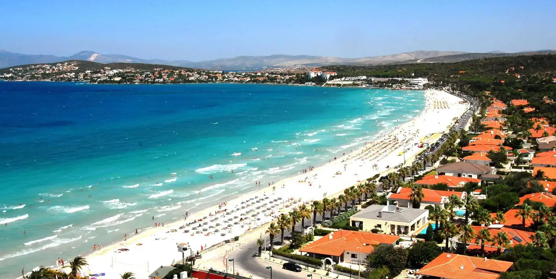 Historic stone houses and streets of Alacati Cesme Izmir Turkey