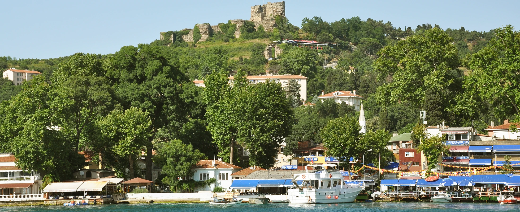 Anadolu Kavagi Istanbul fishing village Bosphorus ferry and Yoros Castle