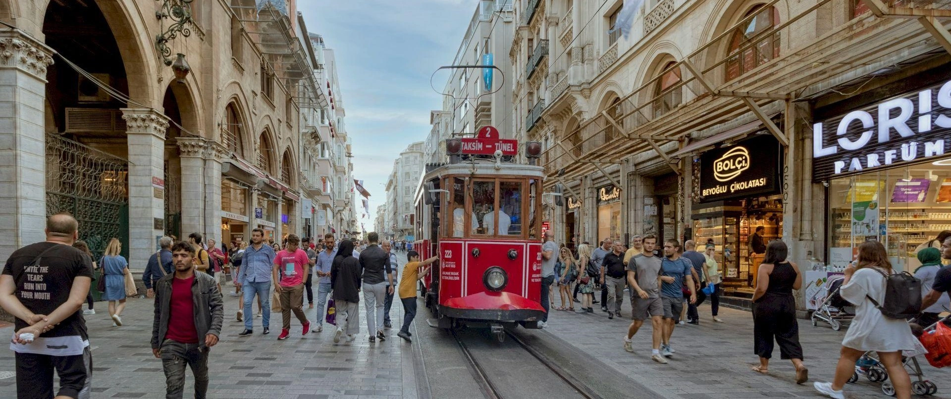 Beyoglu Istiklal Avenue Istanbul nostalgic tram Pera churches passages private historical walking tour