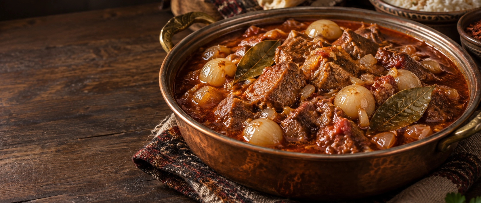 Traditional Bilecik Papaz Yahnisi with tender meat pearl onions tomato vinegar honey and warm spices