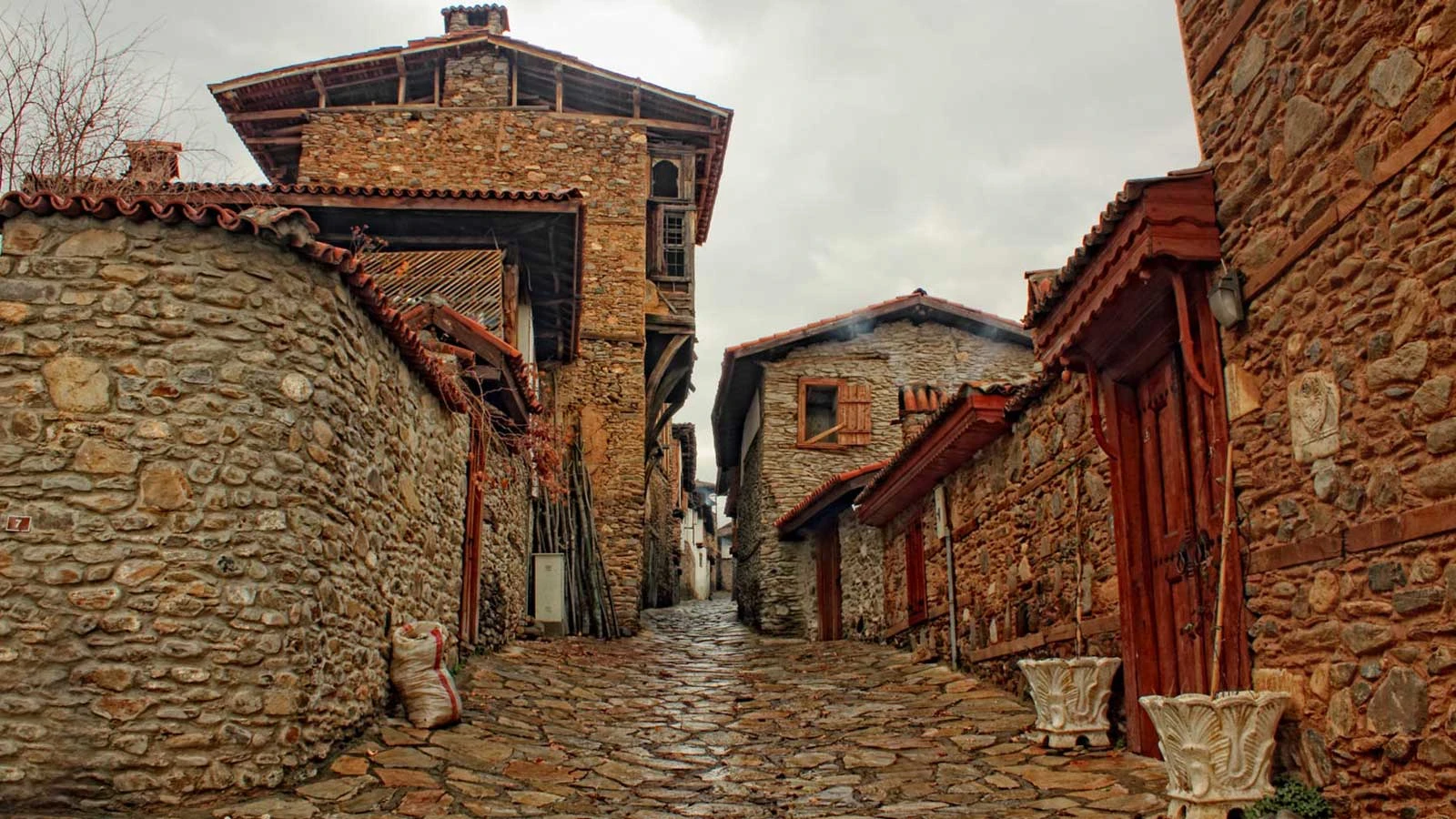 Traditional Ottoman houses and historic streets of Birgi Ödemiş İzmir Turkey