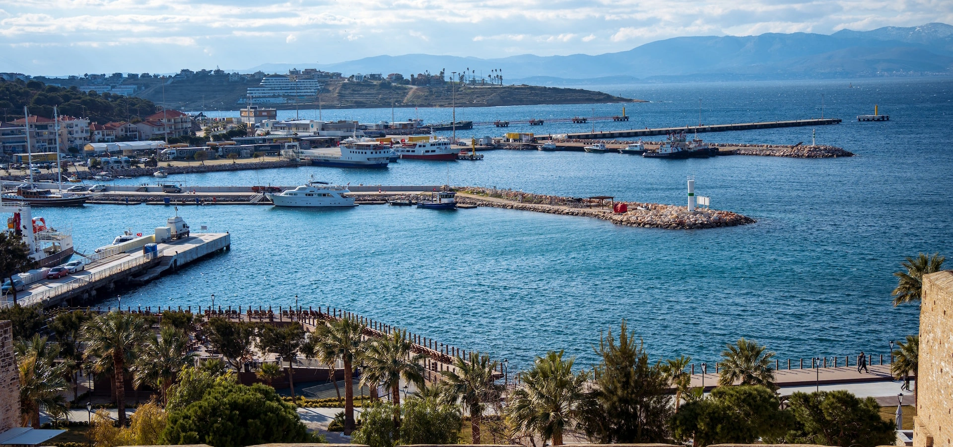 Cesme Alacati Izmir Turkey Aegean coast stone streets beaches