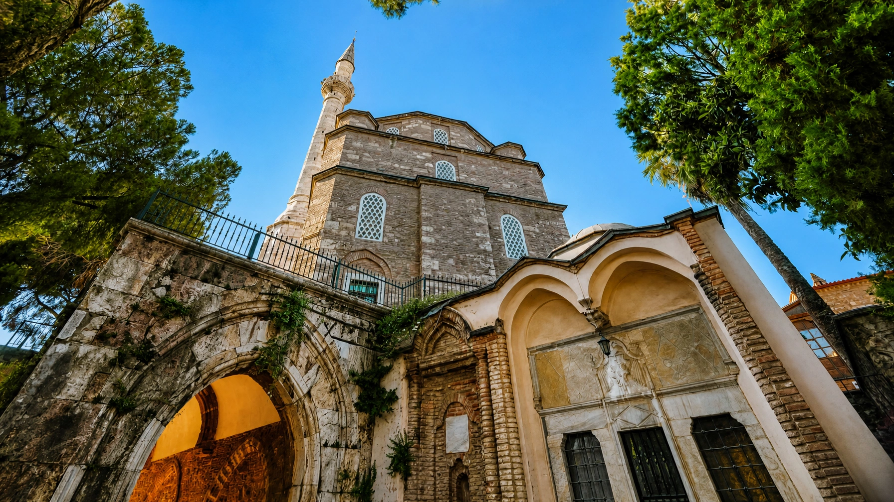 Cihanoğlu Mosque historic Ottoman architecture in Aydın Türkiye