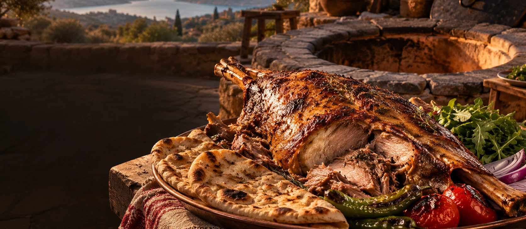 Traditional Dalama Tandiri roasted lamb and kid goat from Aydin