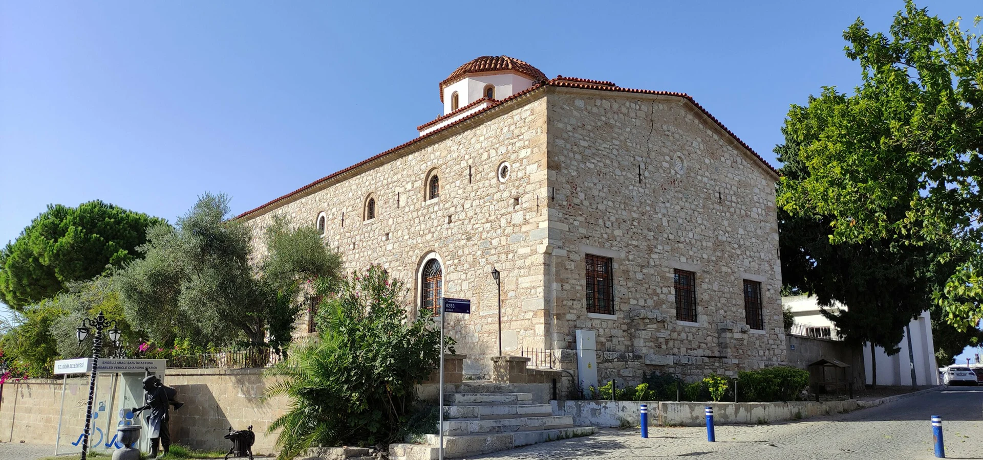 Historic Hisarbey Church-Mosque stone architecture in Didim Aydin Turkey
