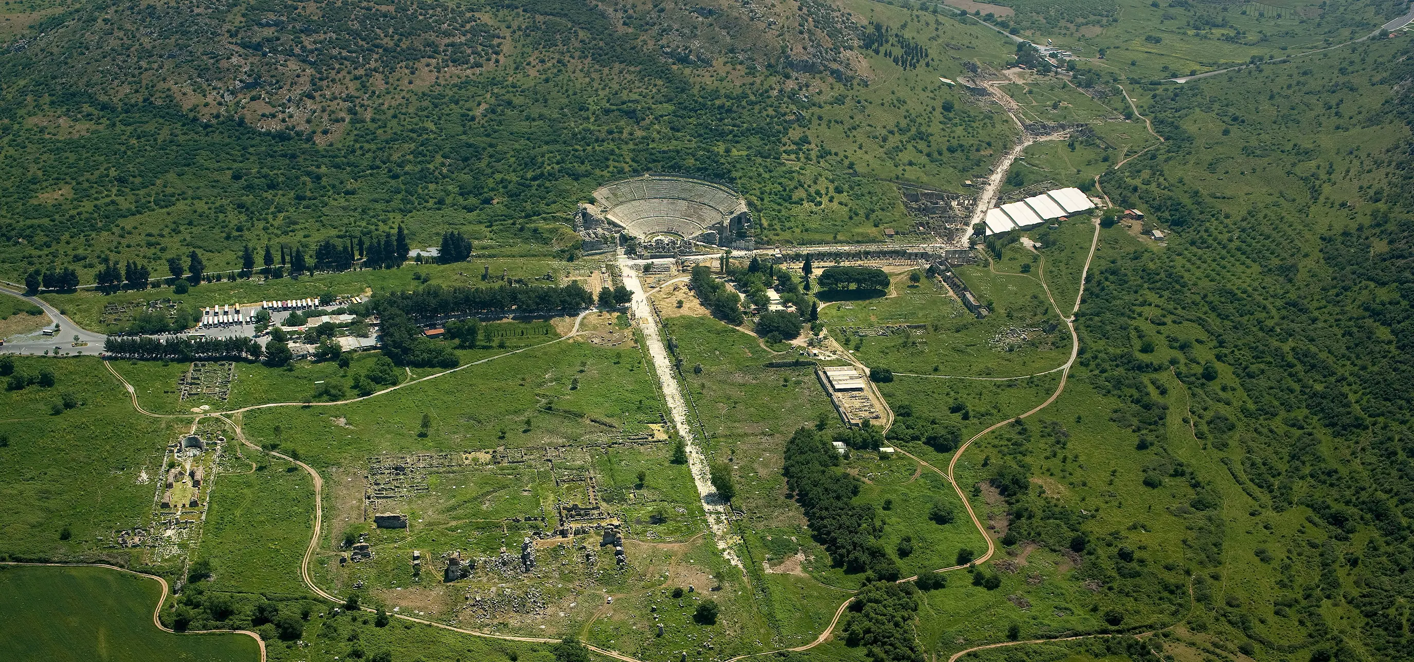 Ancient city of Ephesus with Library of Celsus and ruins