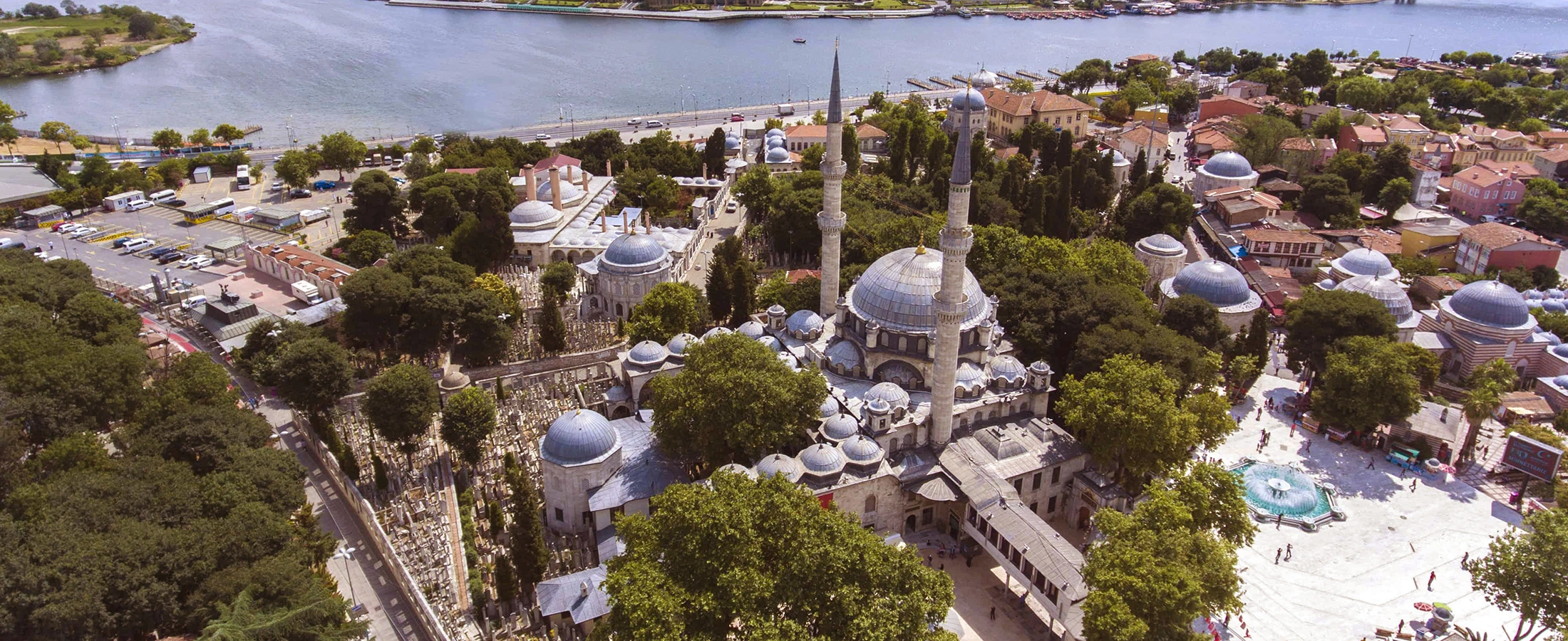 Eyup Istanbul Eyup Sultan Mosque historic cemetery Golden Horn and Pierre Loti Hill