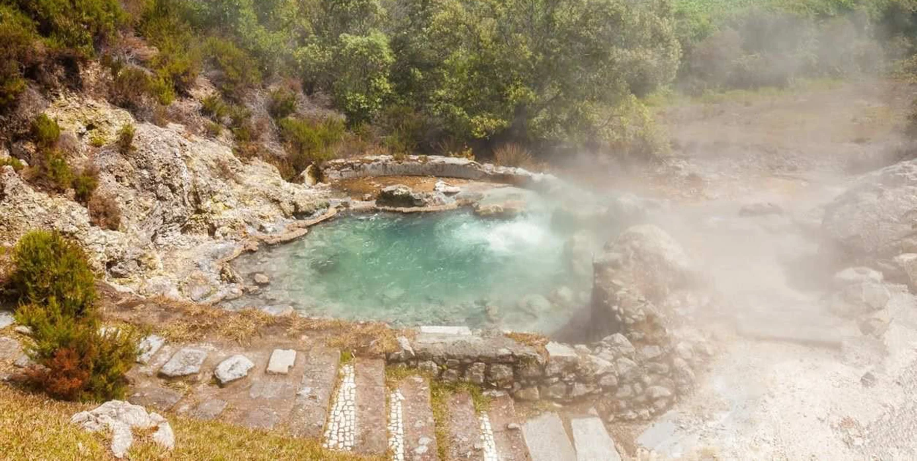 Natural thermal springs and mineral-rich hot water in the Germencik district of Aydın