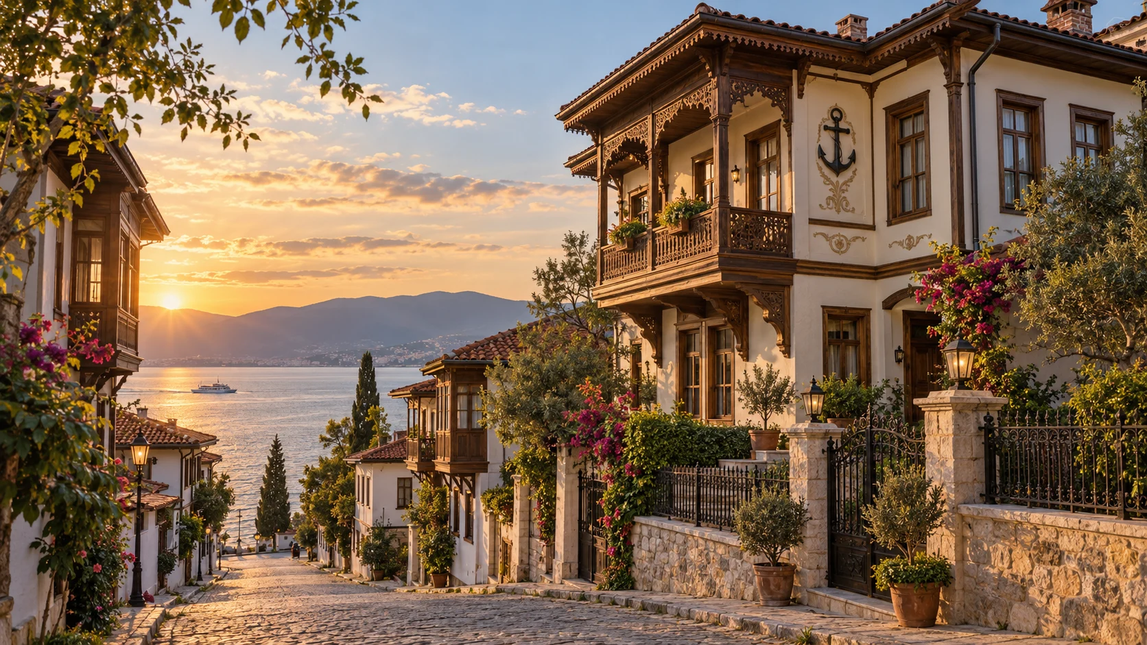 Historic Ereğli Houses traditional Turkish architecture in Karamürsel Kocaeli