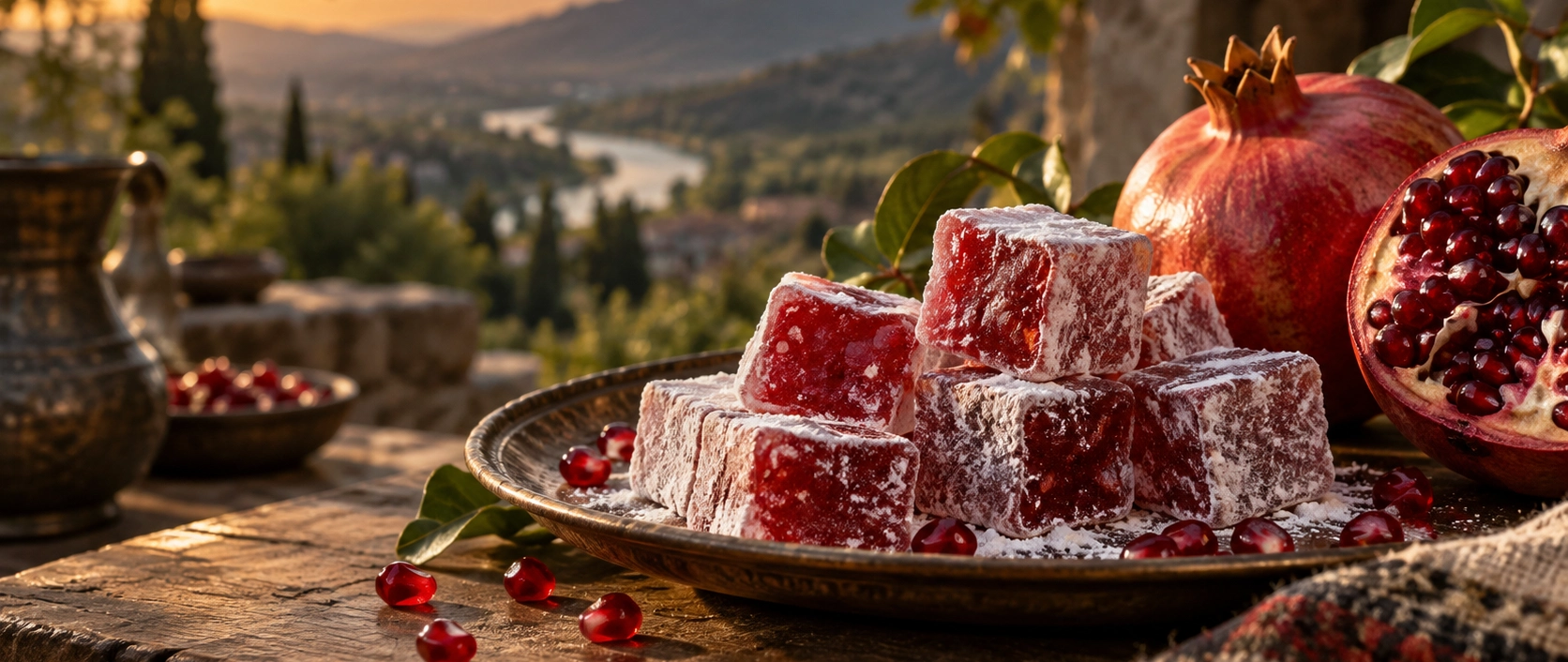 Inhisar pomegranate Turkish delight food experience in Bilecik