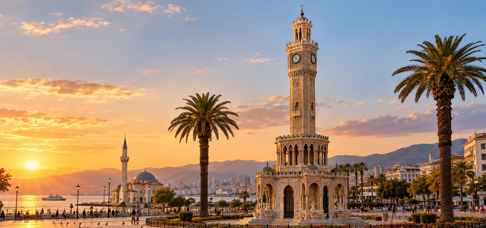 Izmir Clock Tower Konak Square historic city centre Turkey