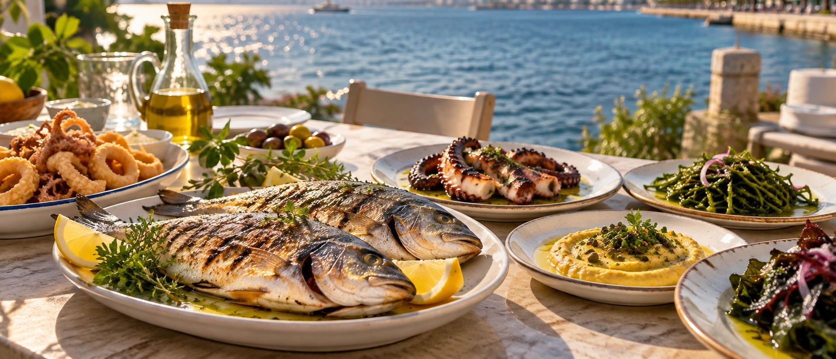 Fresh fish seafood mezes and Aegean cuisine in Izmir