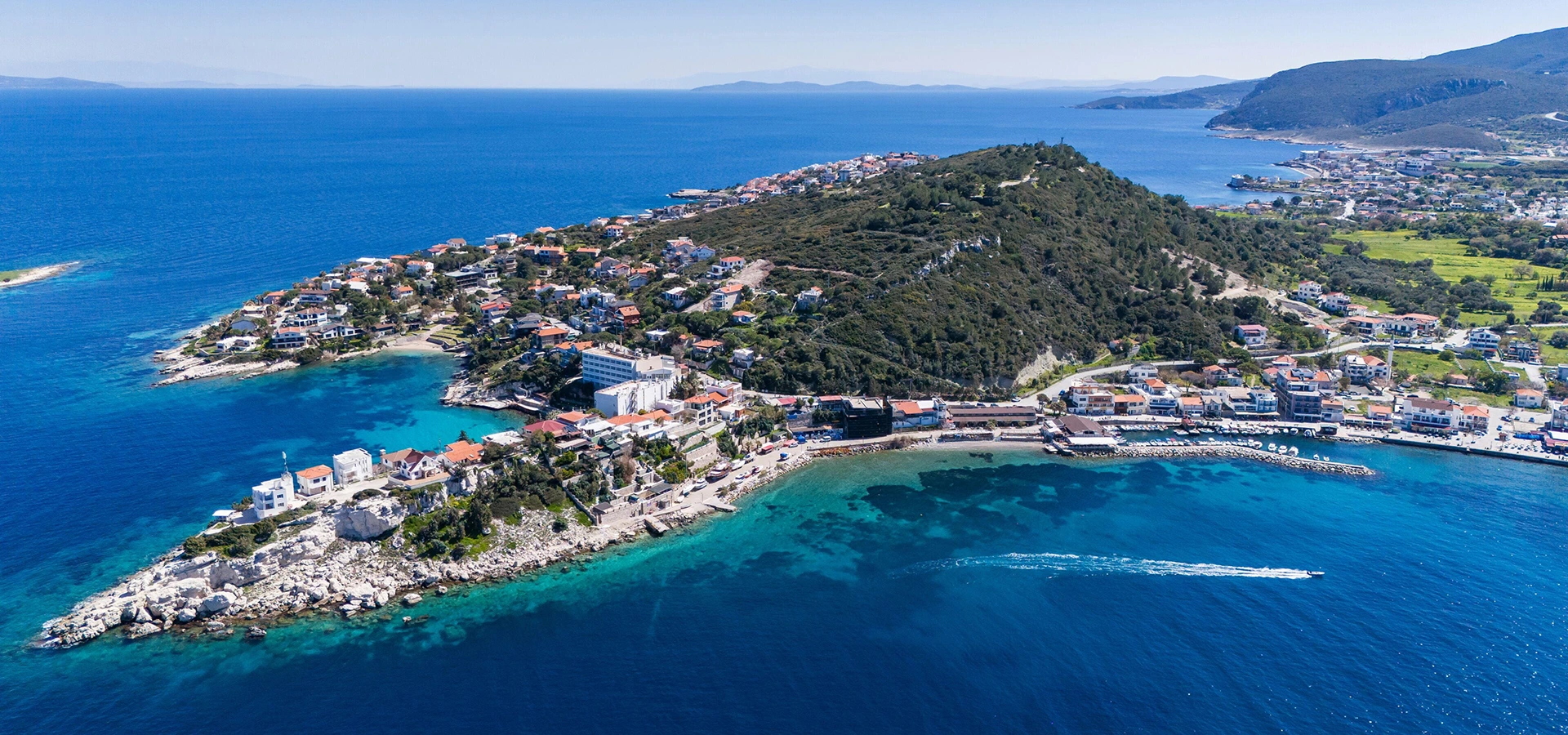 Karaburun Izmir rugged Aegean coastline traditional villages and clear blue sea Turkey