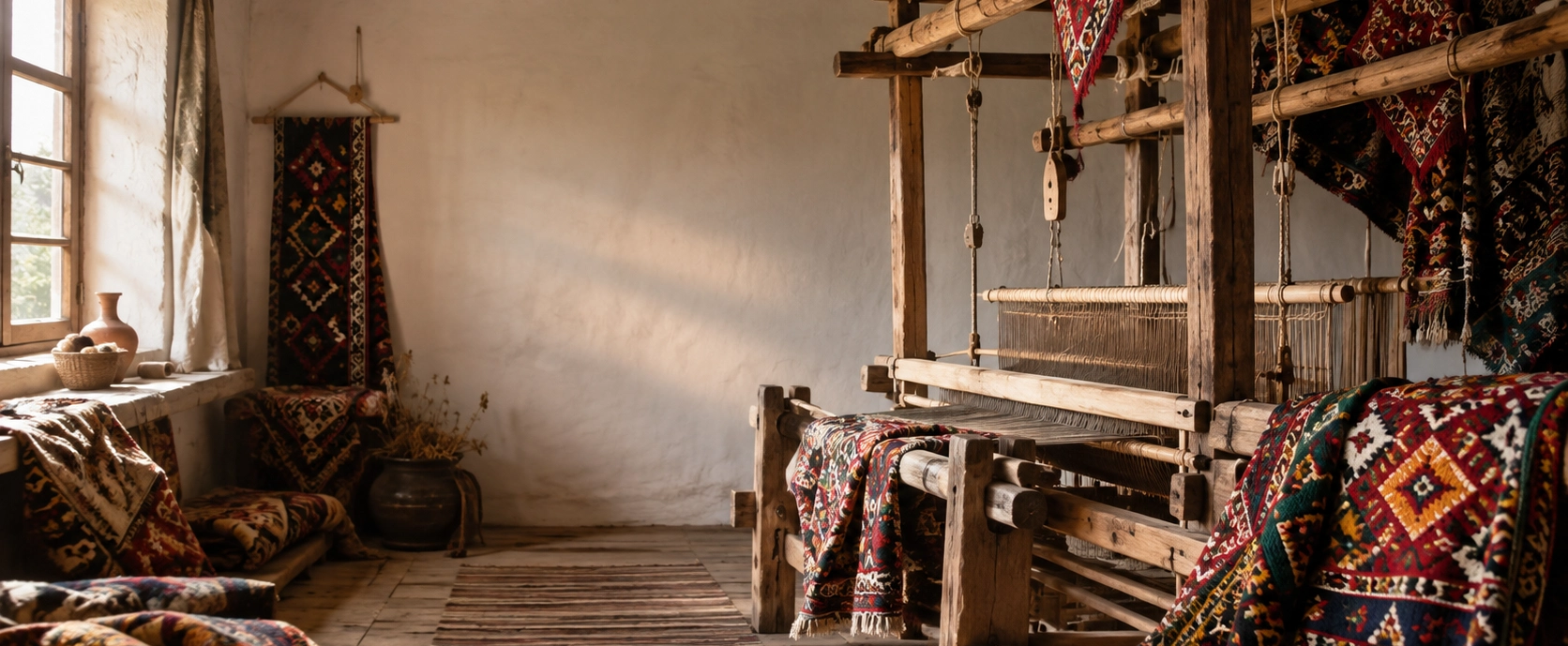 Traditional Karacakılavuz weaving and handloom in Tekirdağ