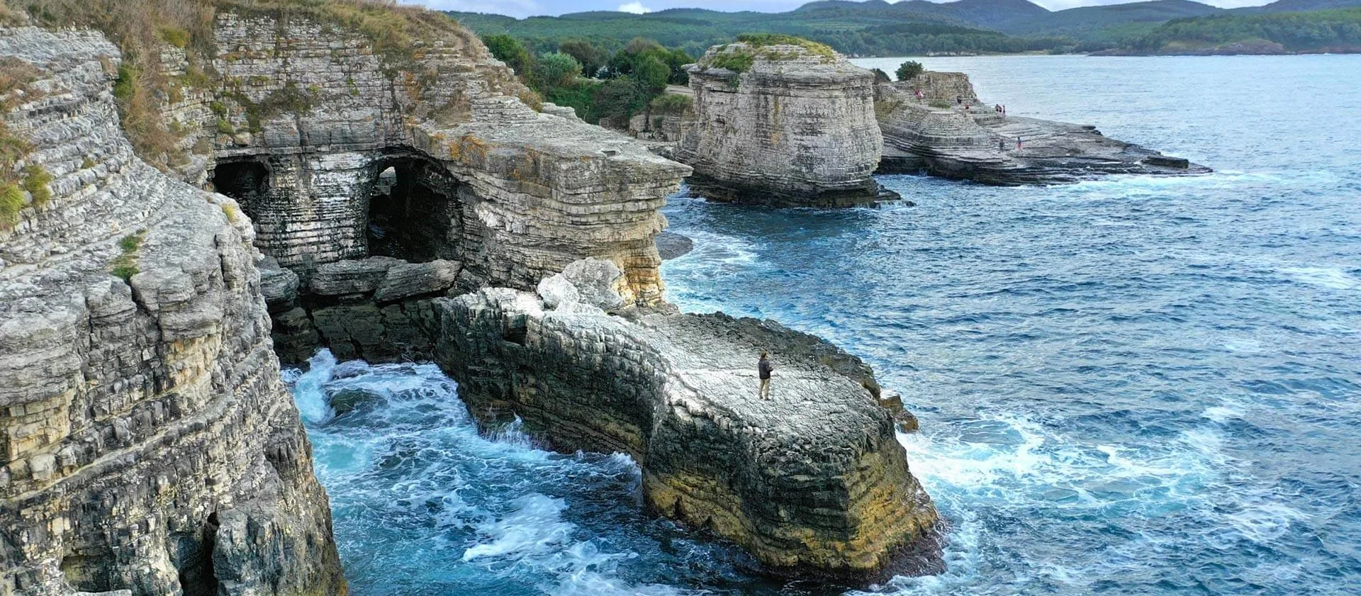 Kerpe Kocaeli Black Sea beach bay and coastal cliffs near Kumcağız