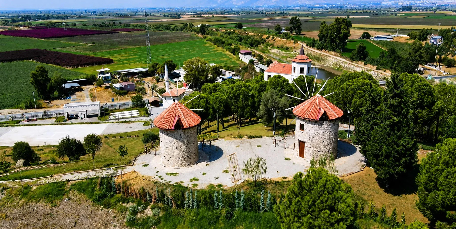 Rural agricultural landscape of Koçarlı in Aydın with traditional fields, hills and olive-growing countryside