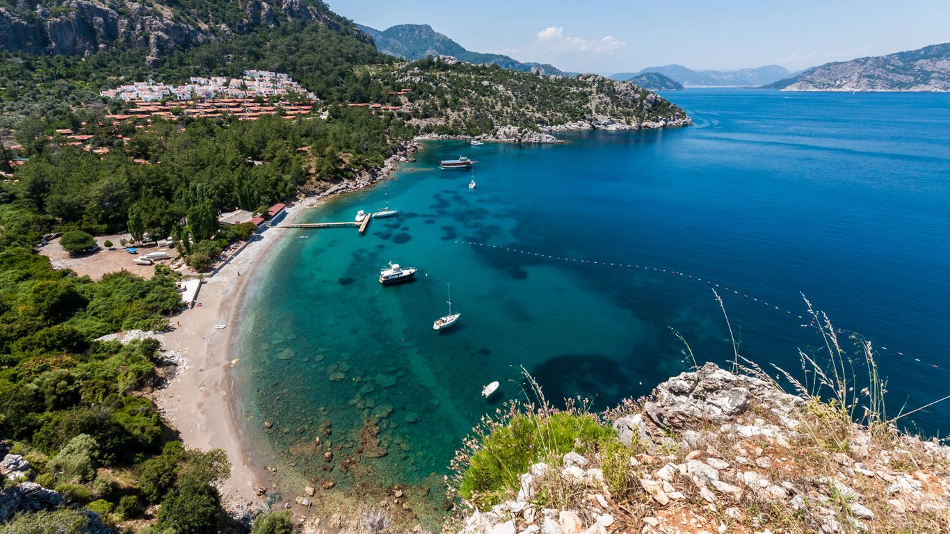Marmaris harbour and marina on the Turkish coast