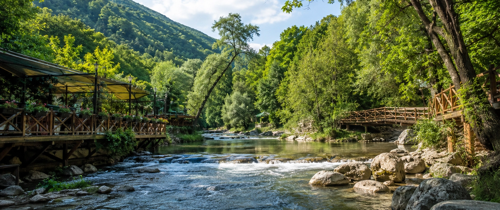 Maşukiye forests streams and green mountain scenery in Kocaeli Turkey