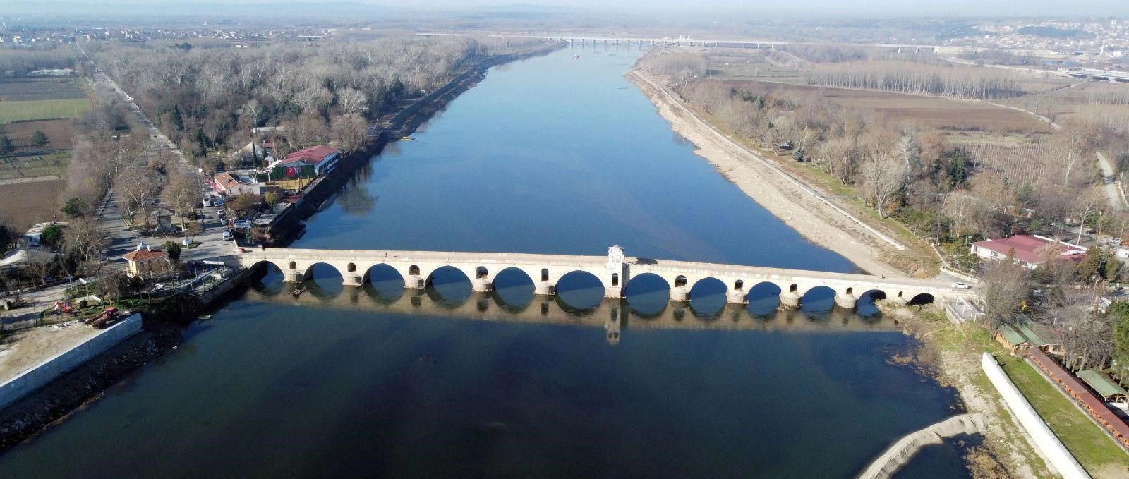 Meric Bridge Edirne historic Ottoman bridge over Meric River Turkey