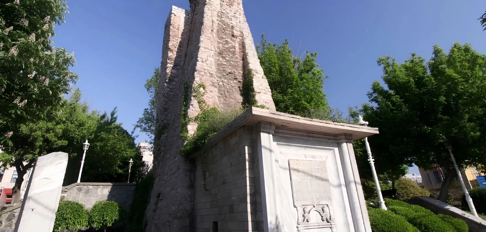 Milion Stone Byzantine mile zero monument in Sultanahmet Istanbul Turkey