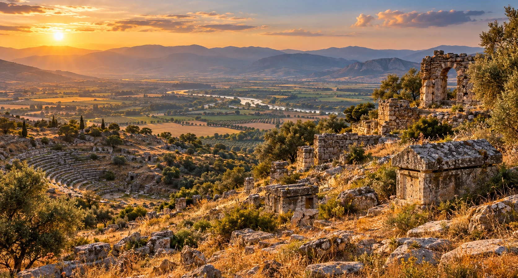 Orthosia Ancient City archaeological heritage in Aydın Türkiye