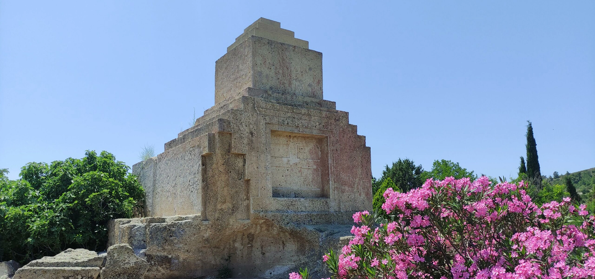 Persian Tomb Monument Tas Kule Foca ancient Phokaia Achaemenid archaeology Izmir Turkey