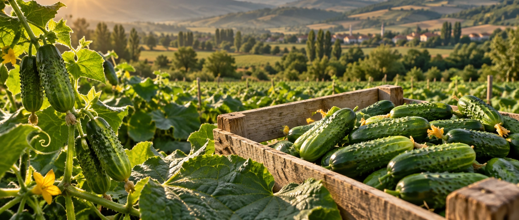 Fresh Sındırgı Kornişonu cornichons harvested in Balıkesir