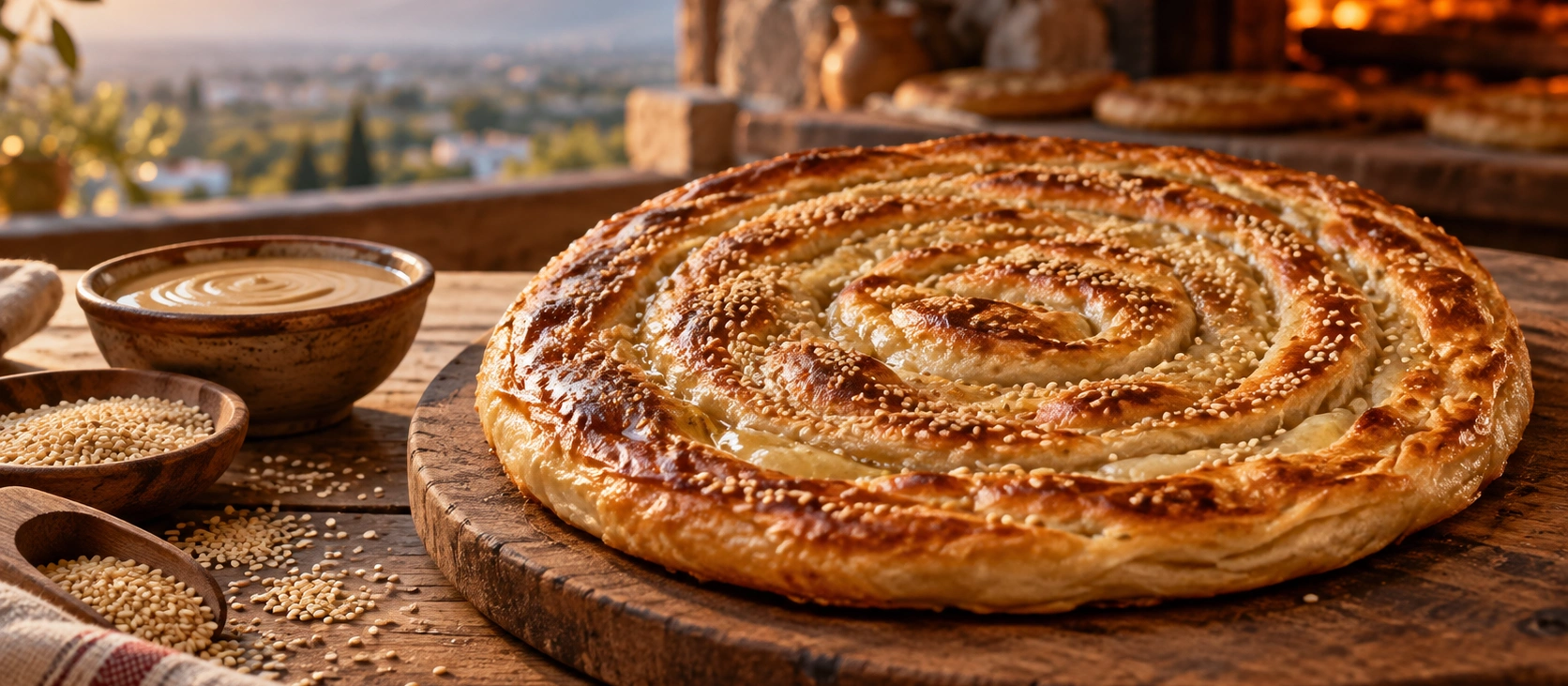 Traditional sweet Soke Tahinli Pide and regional Soke bakery heritage