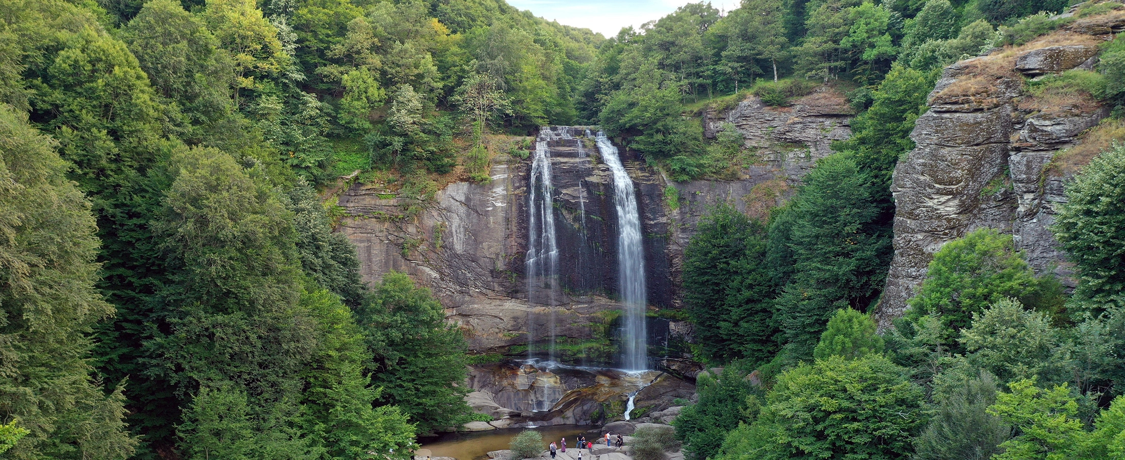 Suuçtu Waterfall surrounded by green forest in Mustafakemalpaşa Bursa Turkey