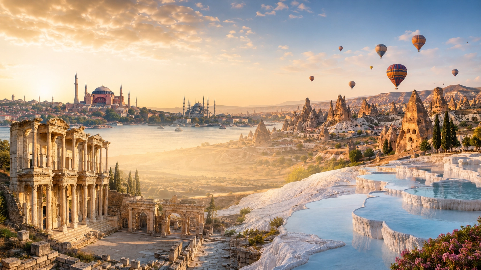 Private Western Turkey Tour covering Istanbul Cappadocia Ephesus and Pamukkale