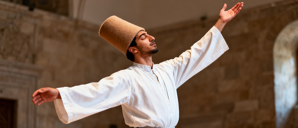 Whirling dervishes ceremony in Cappadocia