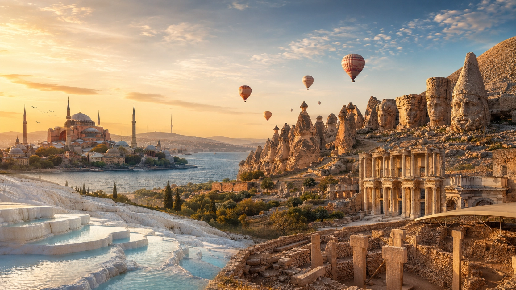 Private World Heritage of Turkey Tour covering Istanbul Cappadocia Mount Nemrut Ephesus Pamukkale Troy and Gallipoli