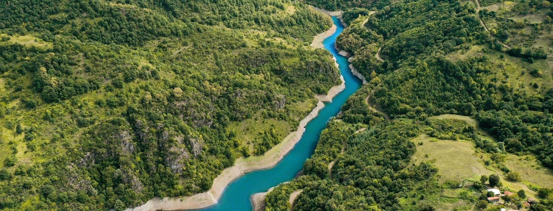 Yuvacik Dam and green mountain landscape in Basiskele Kocaeli